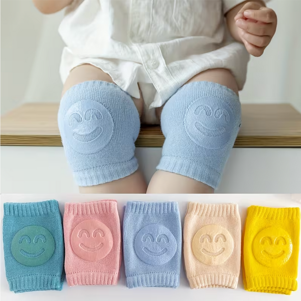 Baby Knieschoner Smile Blau – Krabbel- & Lauflernschutz (0–2 Jahr)