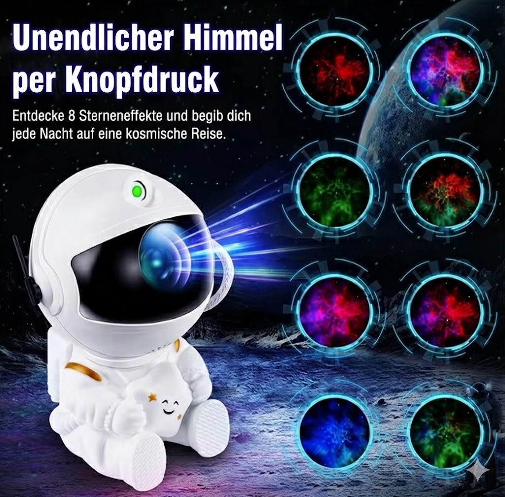 Cosmi Austronauten Projektor - Dein Universum im 360°-Format